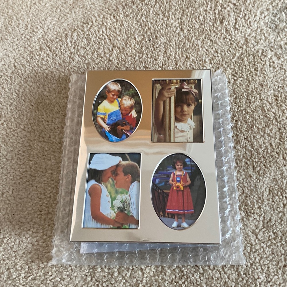 Silver toned Photo Frame and Keepsake Box in one!